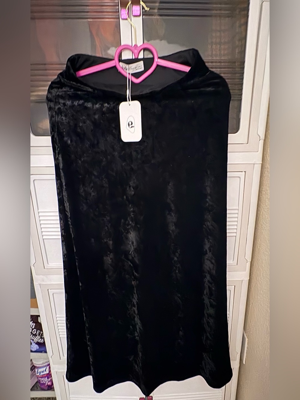 Elodie Black Velvet Maxi Skirt NWT-small